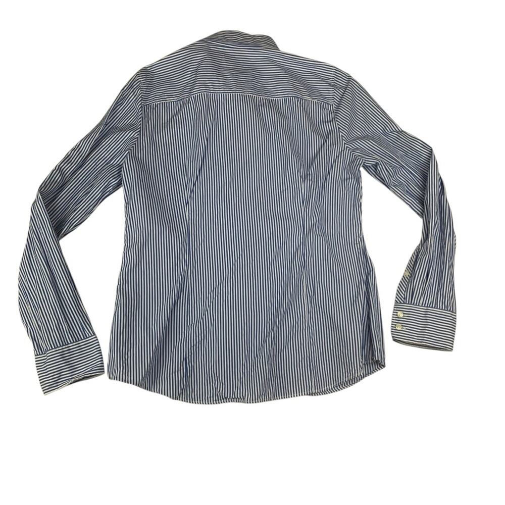 J. Crew women's large Haberdashery Blue white stripe Casual Button Down Shirt - Picture 2 of 9